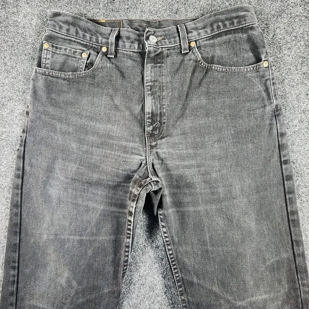 Vintage Levis 505 Mens 34x32 Faded Black Regular Fit Straight Leg Jeans USA Made